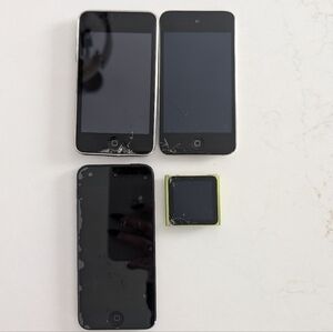 Apple iPod Nano 6th Gen, 3x iPod Touch 32GB 16GB, Untested Cracked For Parts